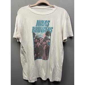 Jonas Brothers‎ 2019 Shirt Adult medium White 2-Sided Concert Tour 100% Cotton